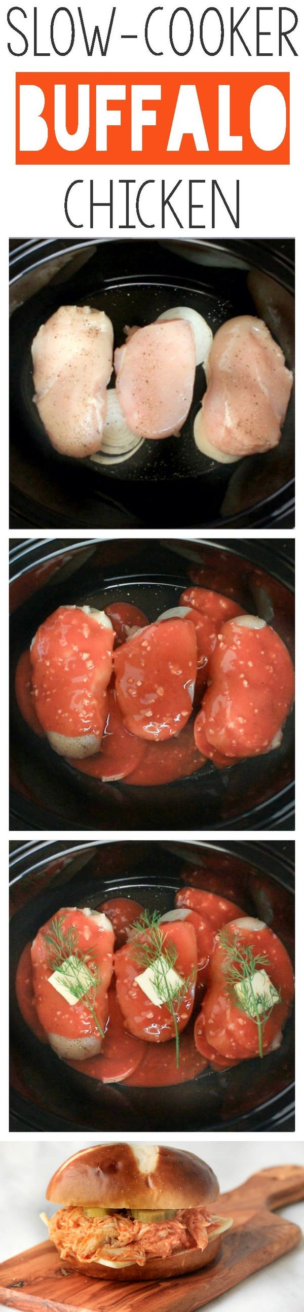 Healthy Slow Cooker Buffalo Chicken