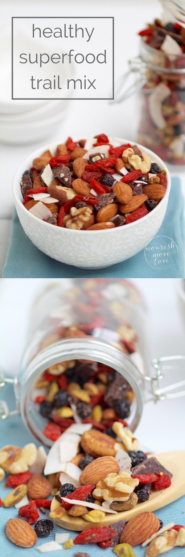 Healthy superfood trail mix