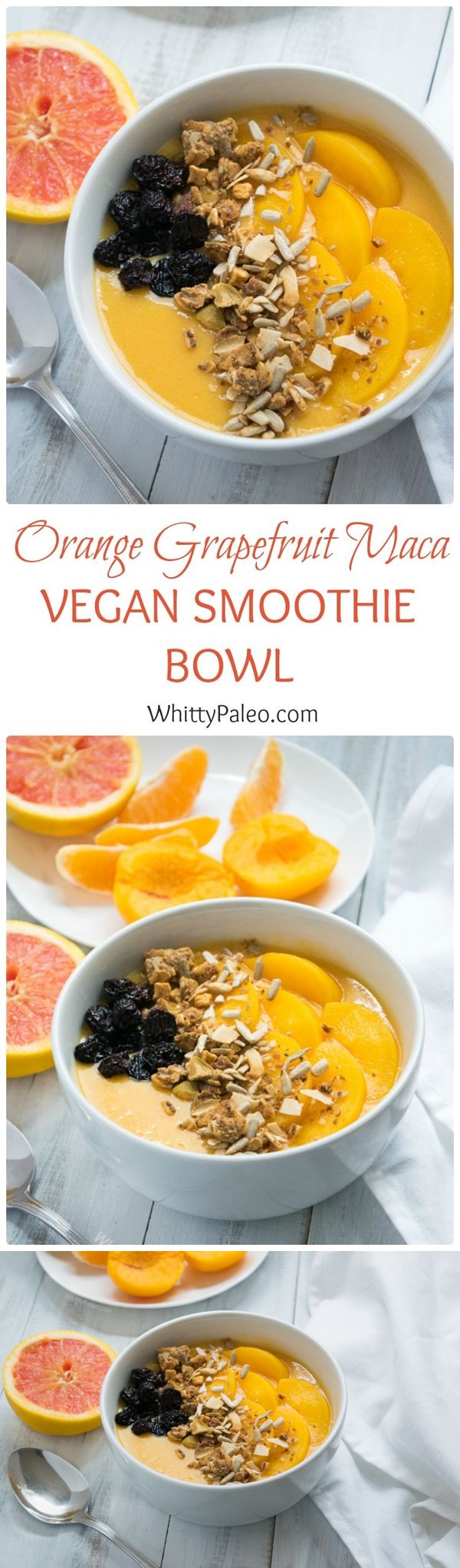 Healthy Vegan Orange Grapefruit Smoothie Bowl