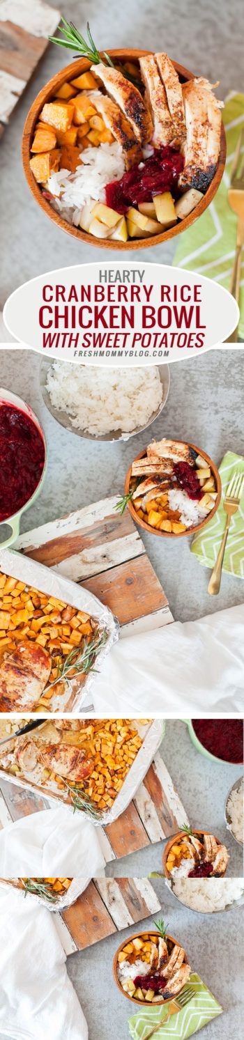 Hearty Cranberry Rice Chicken Bowl with Sweet Potato