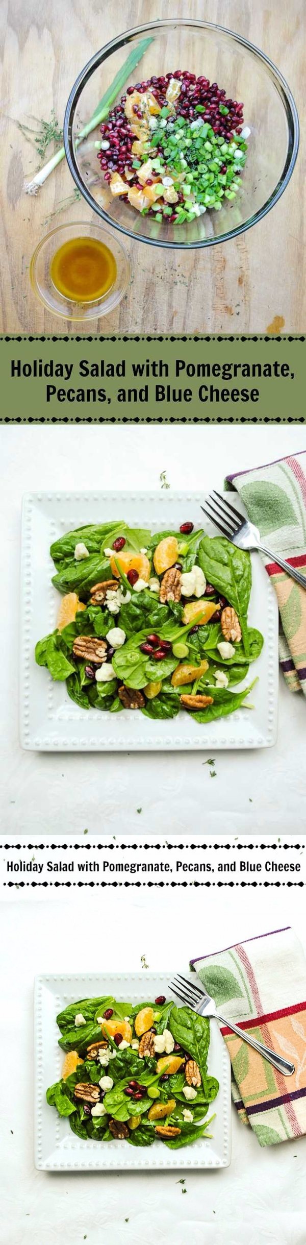 Holiday Salad with Pomegranate, Pecans, and Blue Cheese