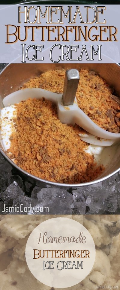 Homemade Butterfinger Ice Cream