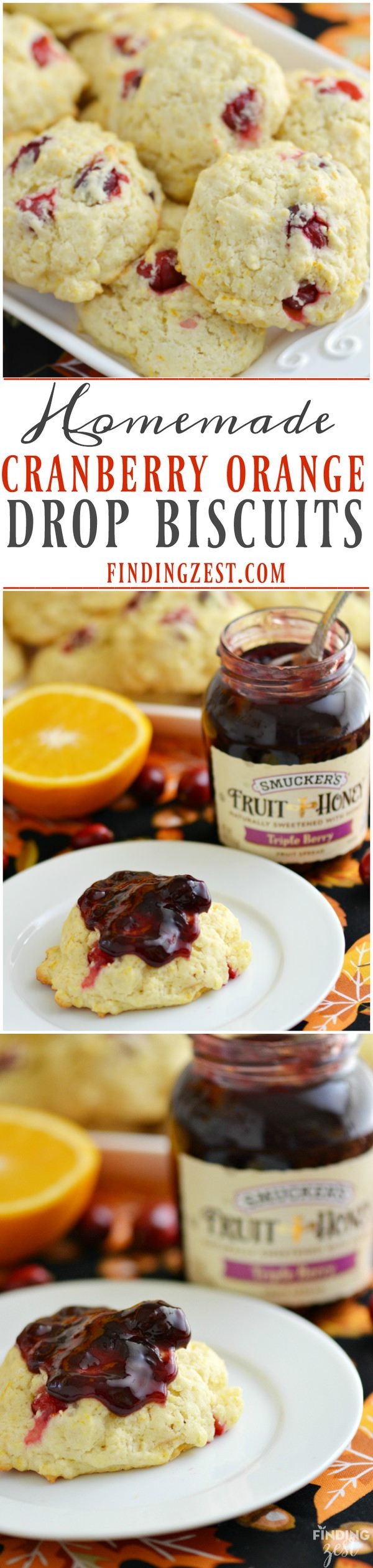 Homemade Cranberry Orange Drop Biscuits