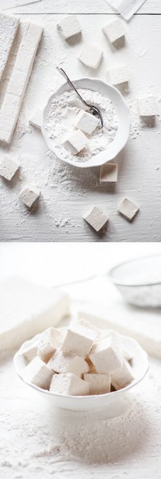 Homemade fluffy marshmallows (corn syrup free