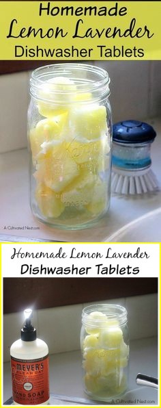 Homemade Lemon Lavender Dishwasher Tablets