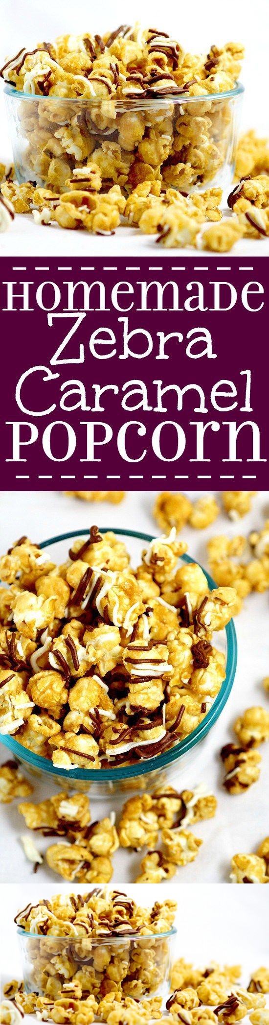 Homemade Zebra Caramel Popcorn