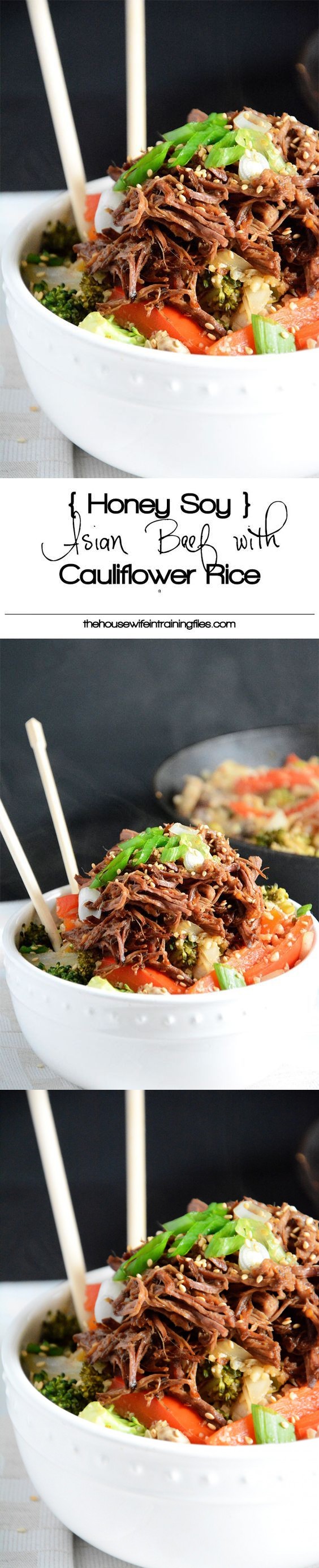 Honey-Soy Asian Beef with Cauliflower Fried Rice