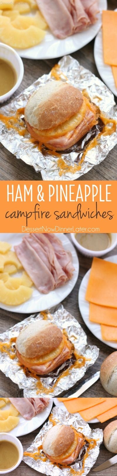 Hot Ham and Pineapple Campfire Sandwiches