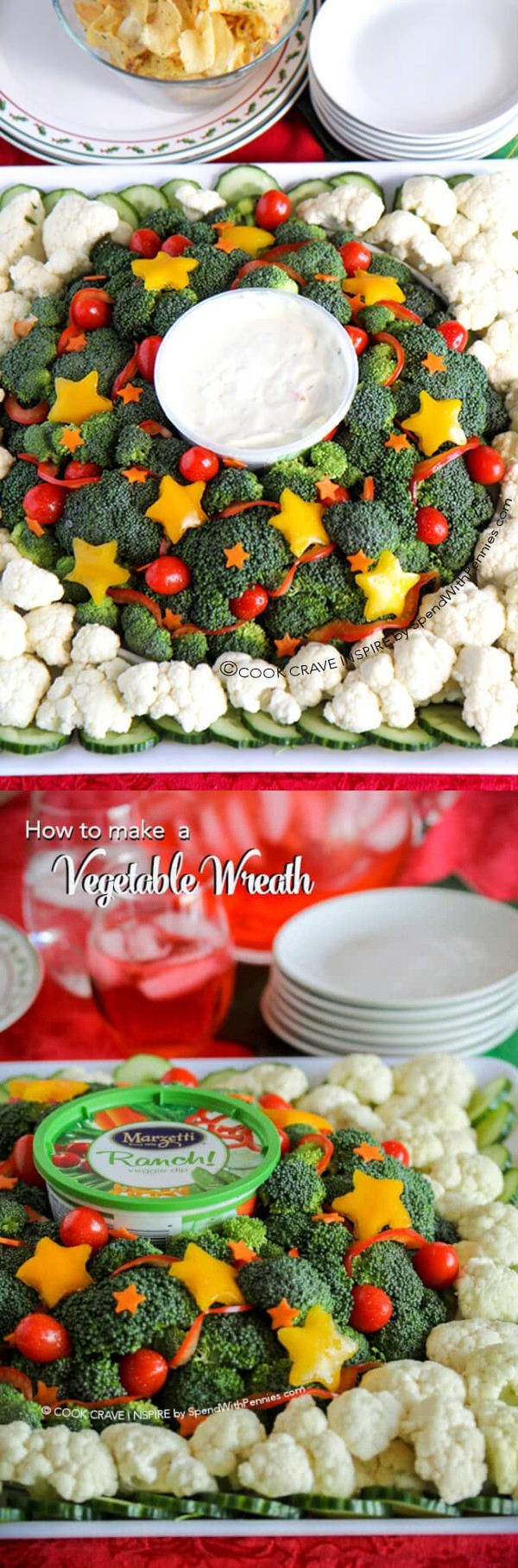 How to Create a Festive Vegetable Wreath