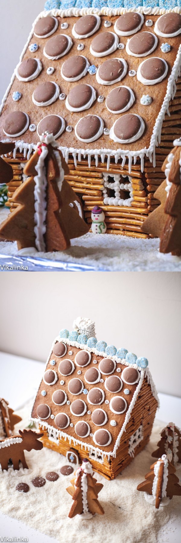 How to Make a Gingerbread House at Home (Rustic Log Cabin