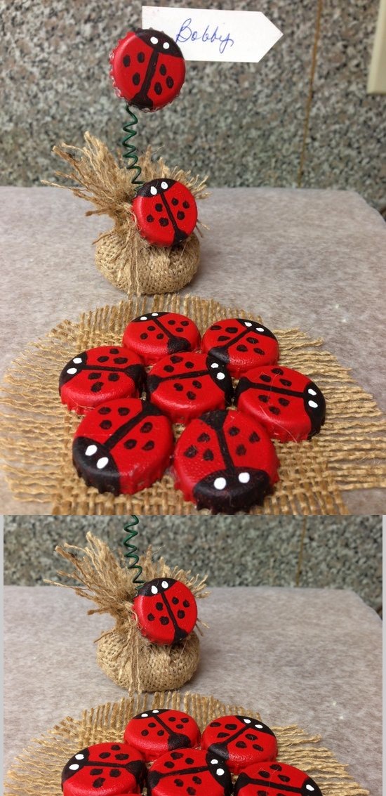 How to Make Lady Bugs Out of Bottle Caps