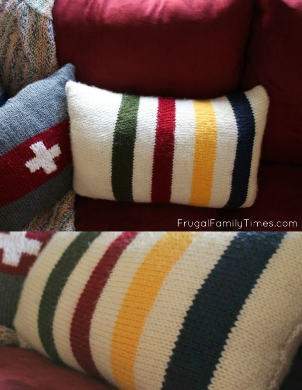 Hudson's Bay Blanket Inspired Pillow: A Simple Knitting Pattern