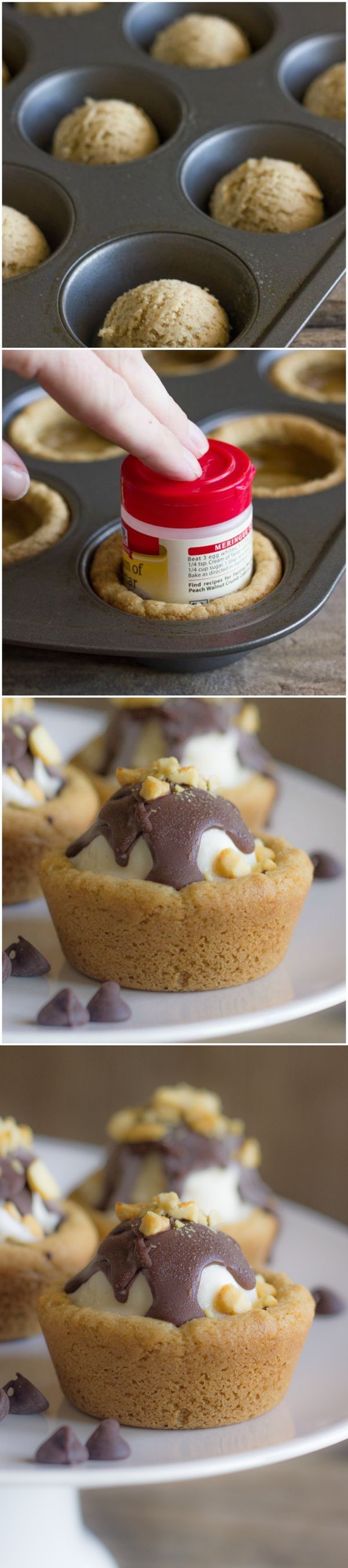 Ice Cream Sundae Cookie Cups