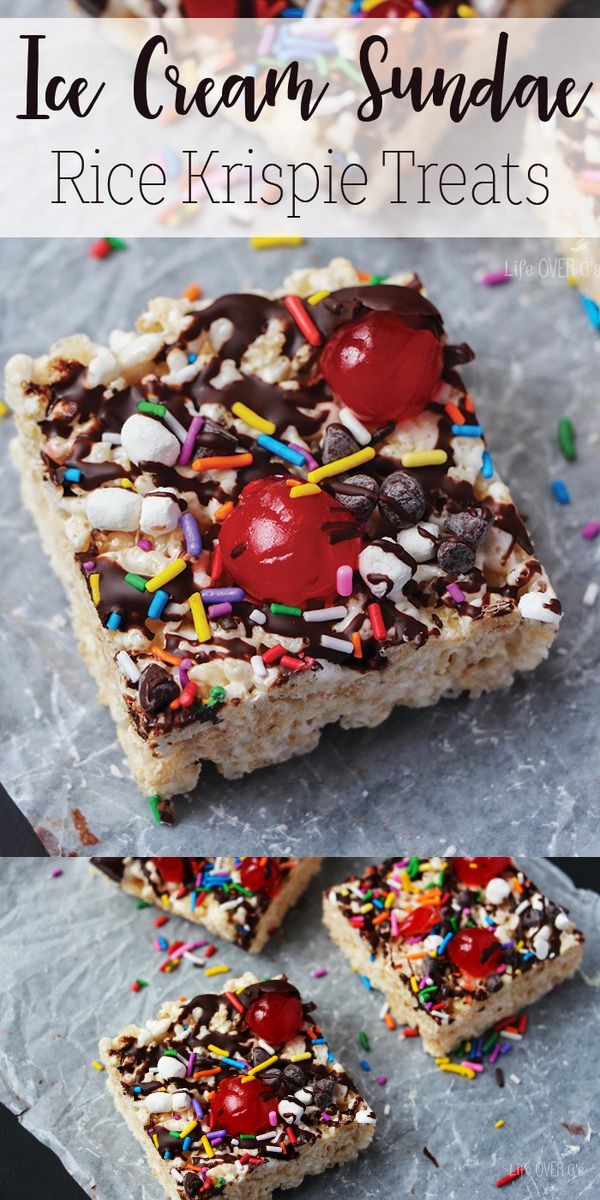 Ice Cream Sundae Rice Krispie Treats