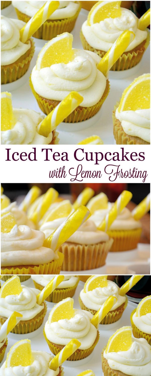 Iced Tea Cupcakes with Lemon Frosting