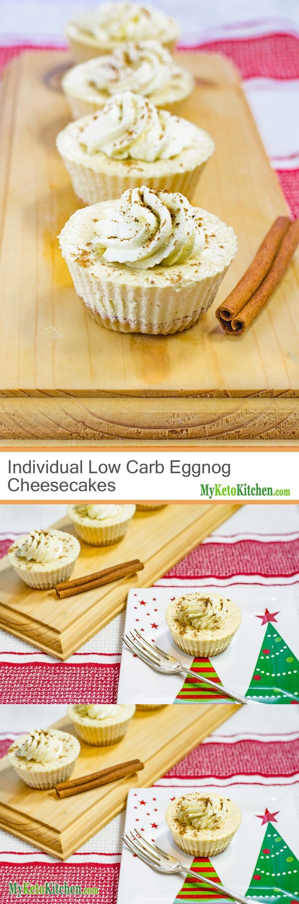 Individual Low Carb Eggnog Cheesecakes