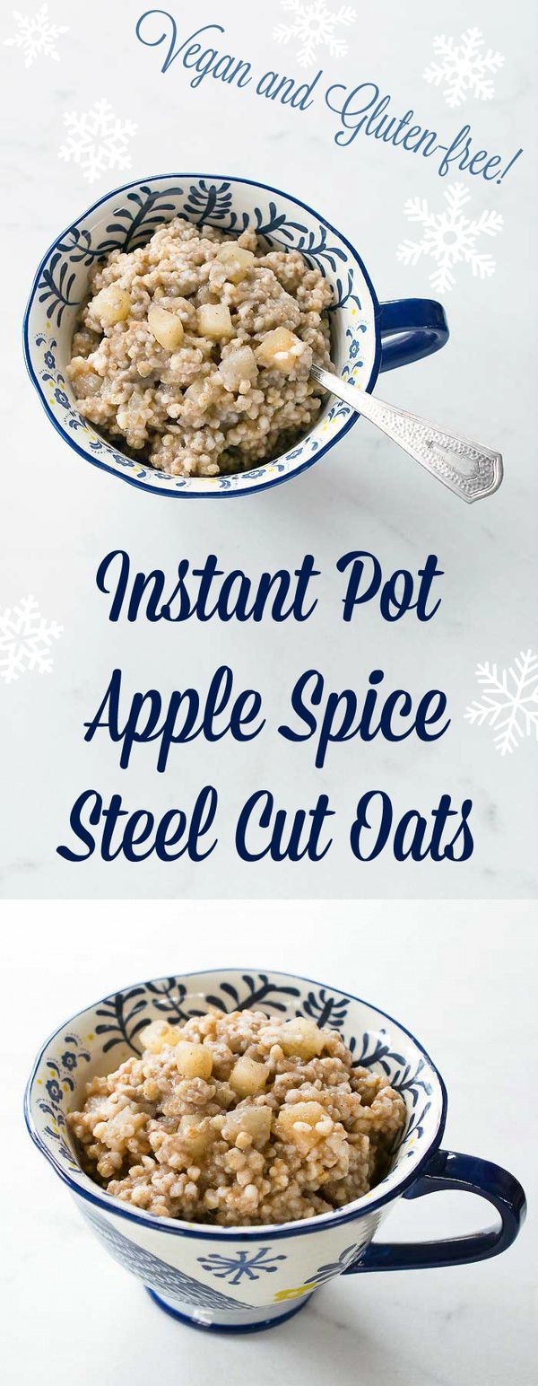 Instant Pot Apple Spice Steel Cut Oats for 2