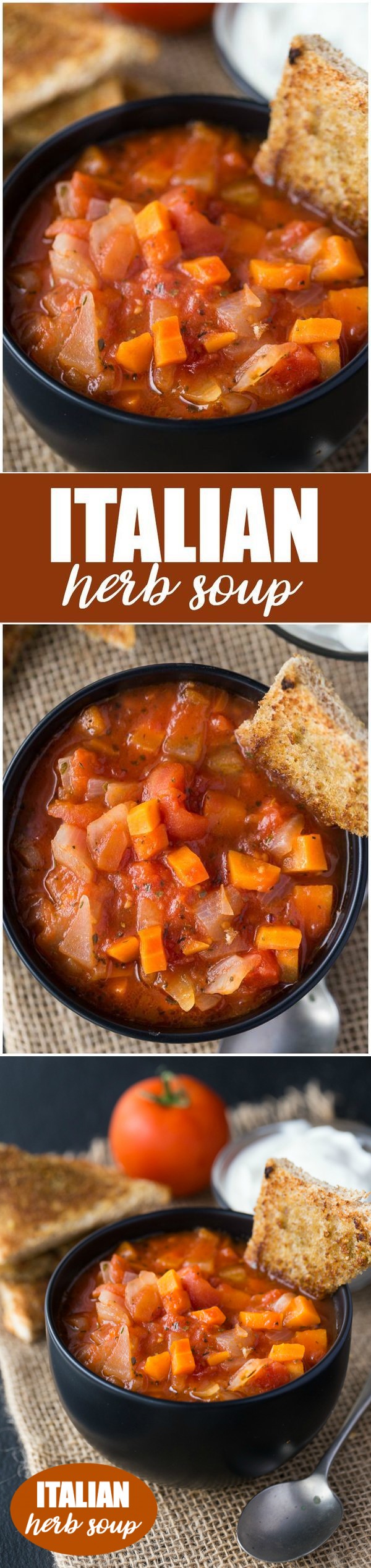 Italian Herb Soup with Sage Croutons