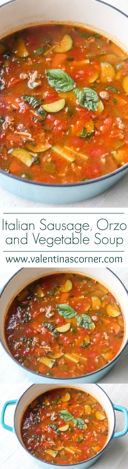 Italian Sausage, Orzo and Vegetable Soup