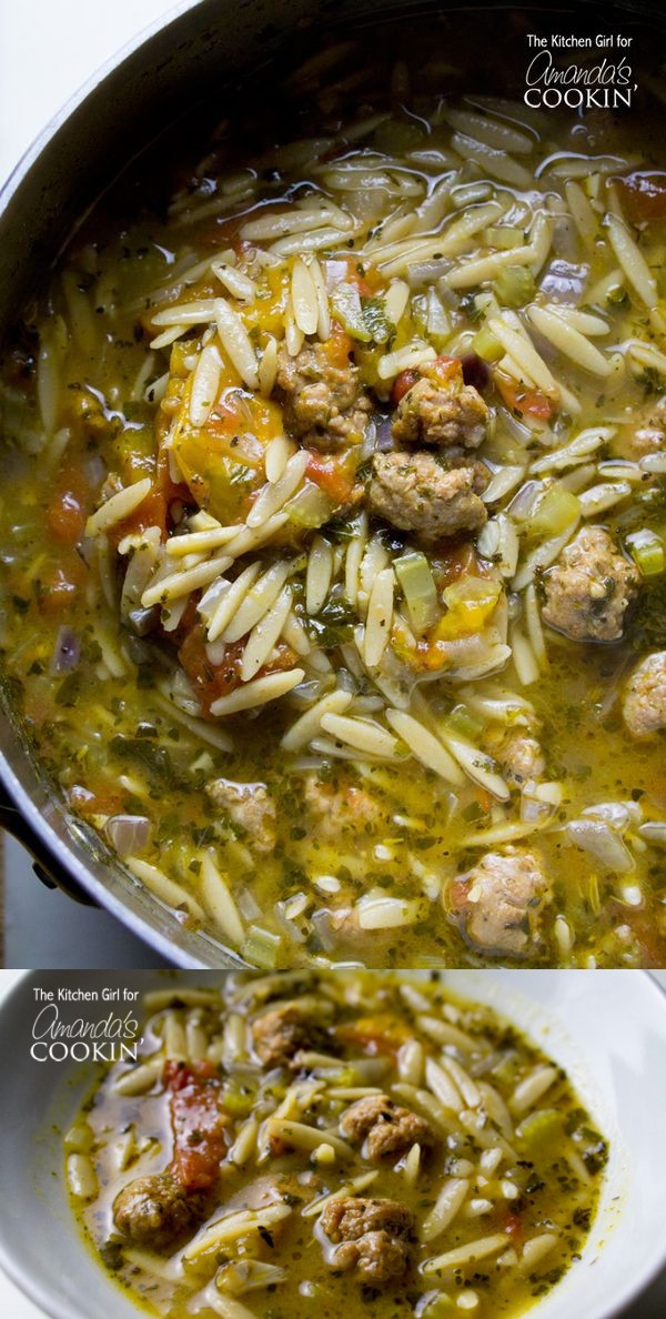 Italian Sausage Tomato Orzo Soup