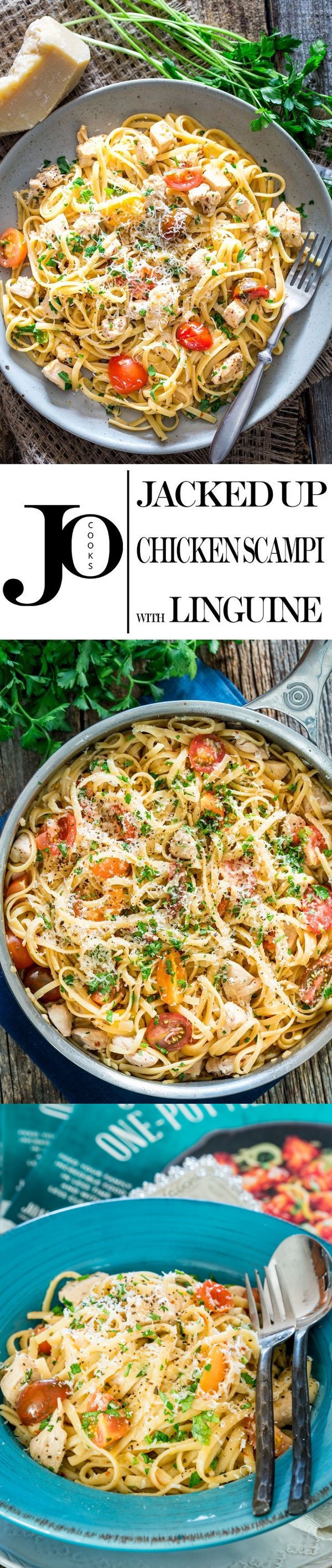 Jacked-Up Chicken Scampi with Linguine and a Giveaway