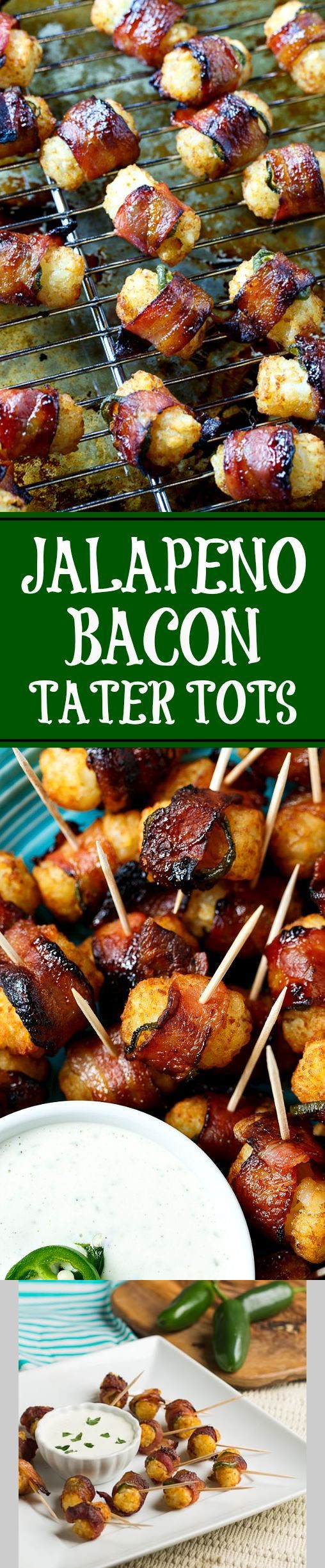 Jalapeno Bacon Tater Tots with Ranch Dipping Sauce