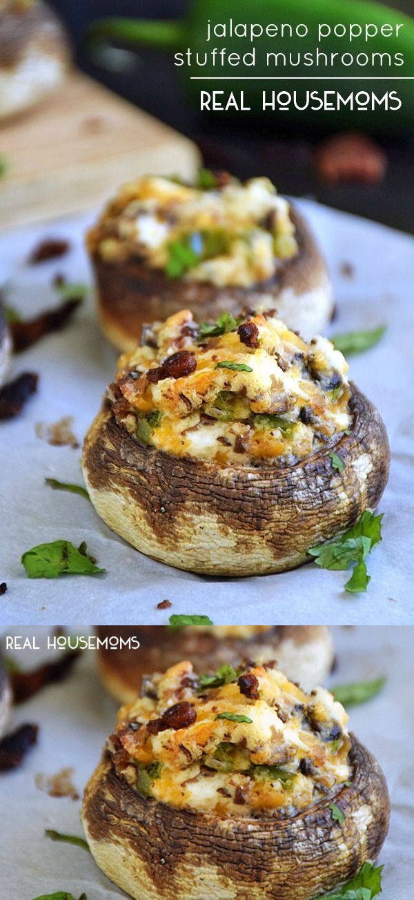 Jalapeno Popper Stuffed Mushrooms