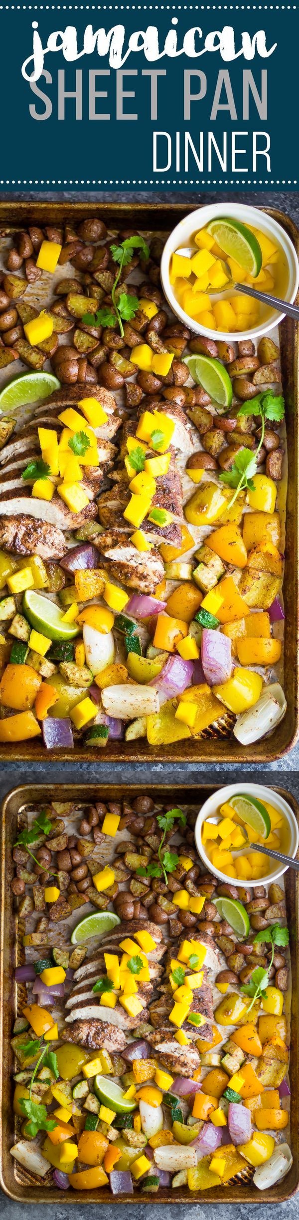 Jamaican Chicken Sheet Pan Dinner