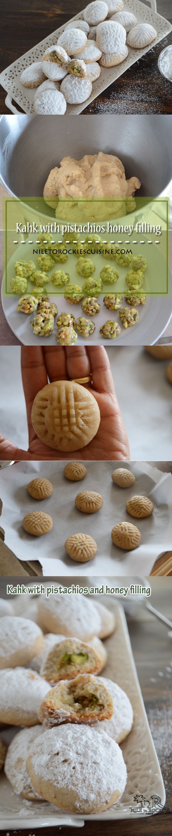 Kahk- Eid cookies - with pistachios and honey filling