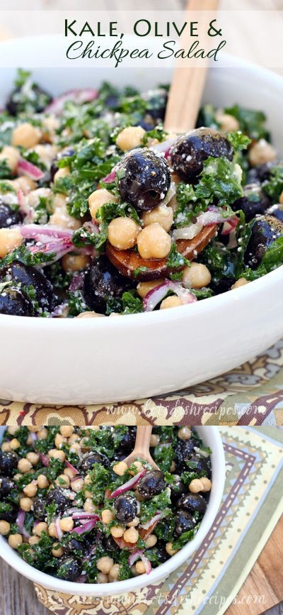 Kale, Olive and Chickpea Salad