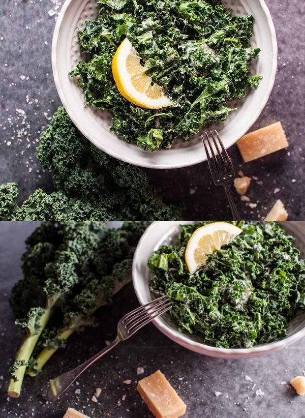 Kale Salad with Parmesan, Lemon, and Black Truffle Oil