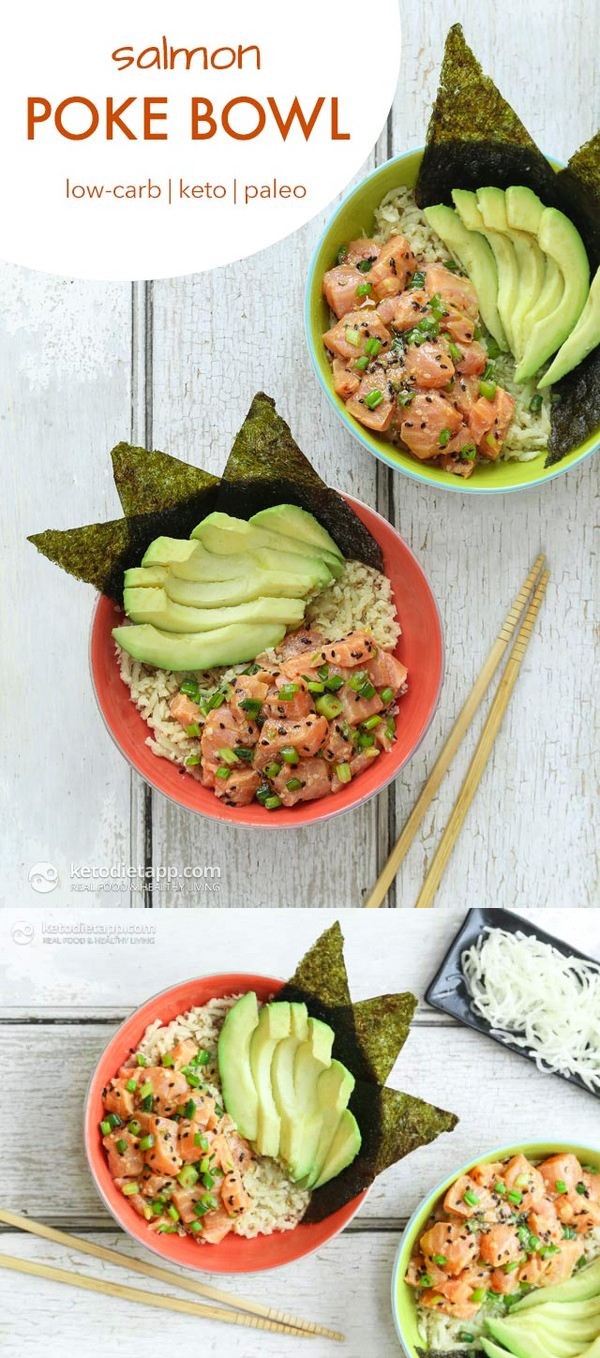 Keto & Paleo Salmon Poke Bowl