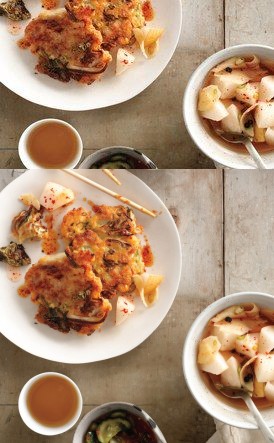 Kimchi Fritters with Soy Dipping Sauce