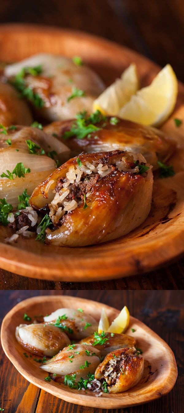 Lebanese Roasted Stuffed Onions