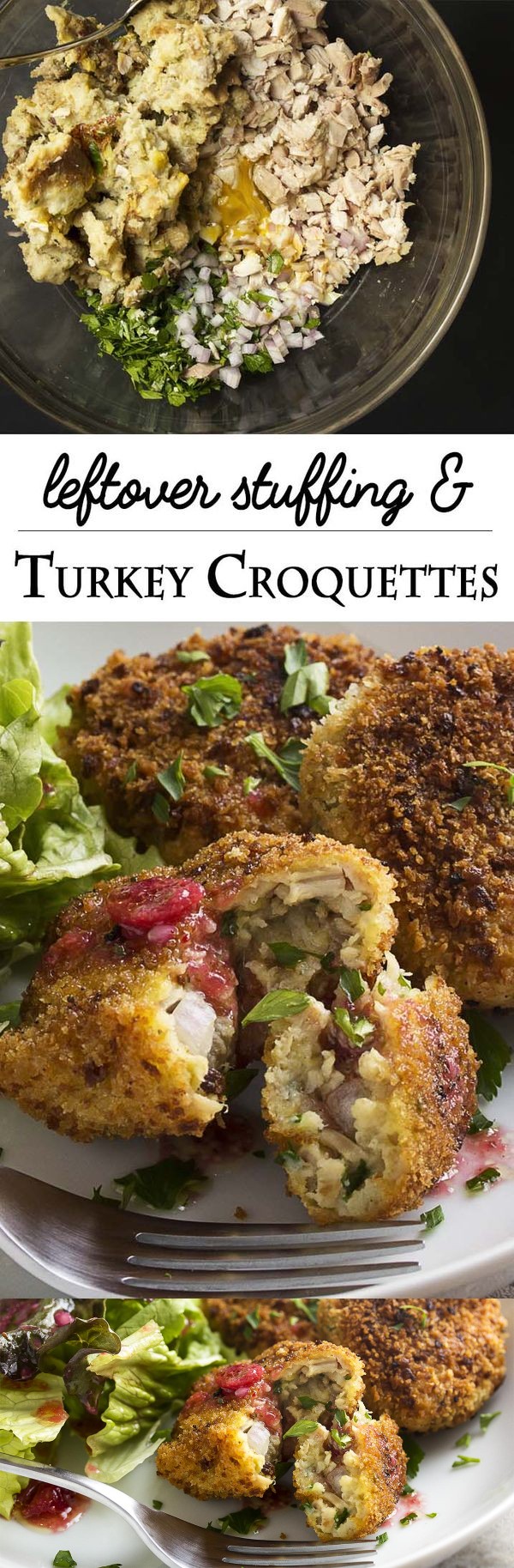 Leftover Turkey and Stuffing Croquettes