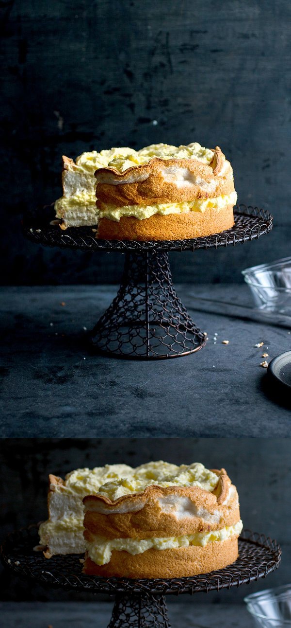 Lemon Angel Food Cake With Preserved Lemon Curd