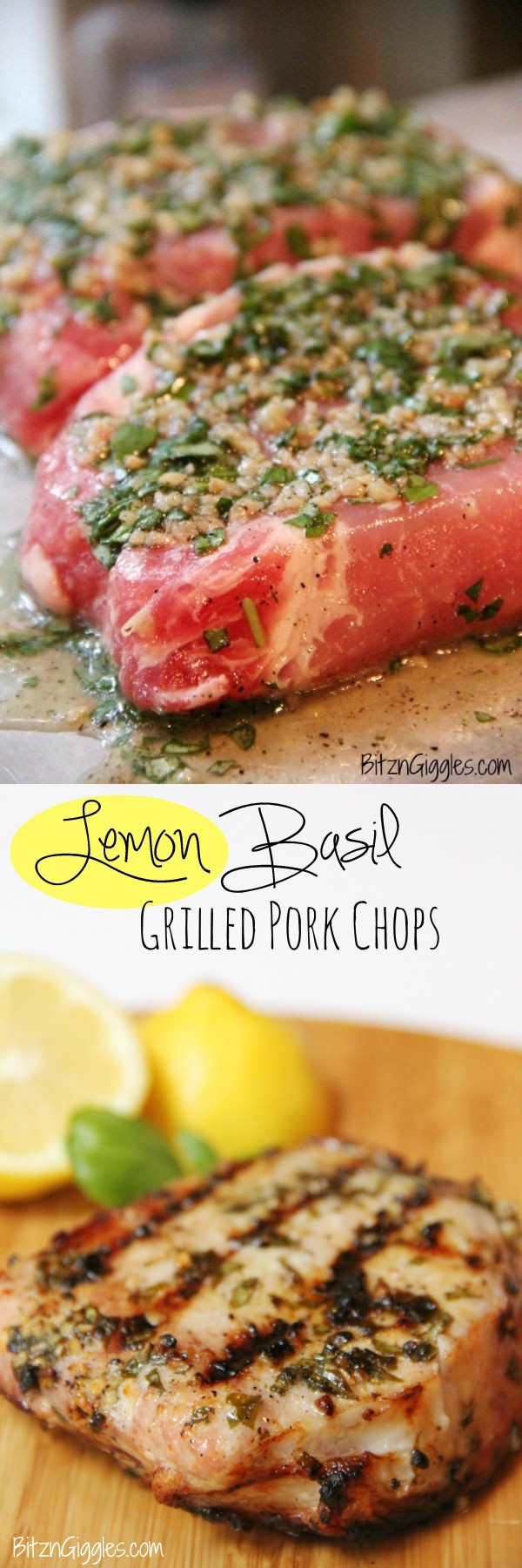 Lemon Basil Grilled Pork Chops