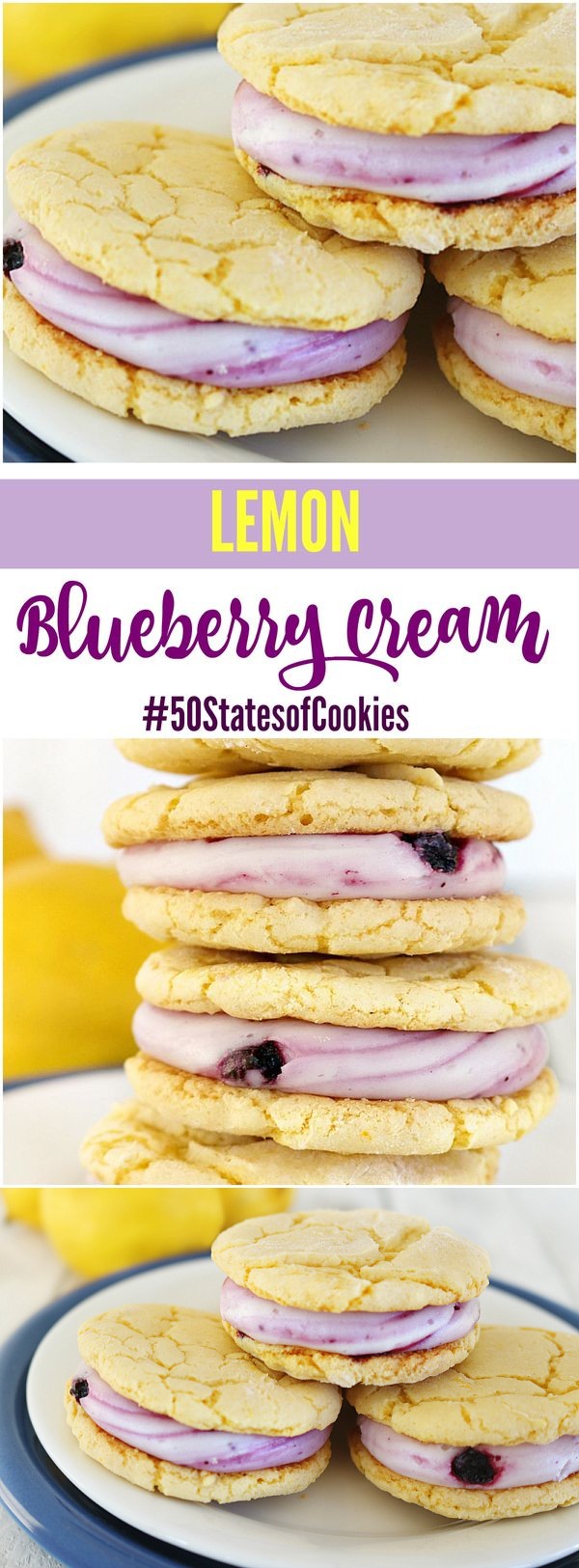 Lemon Blueberry Cream Cookies- Taste of the USA: Maine Edition