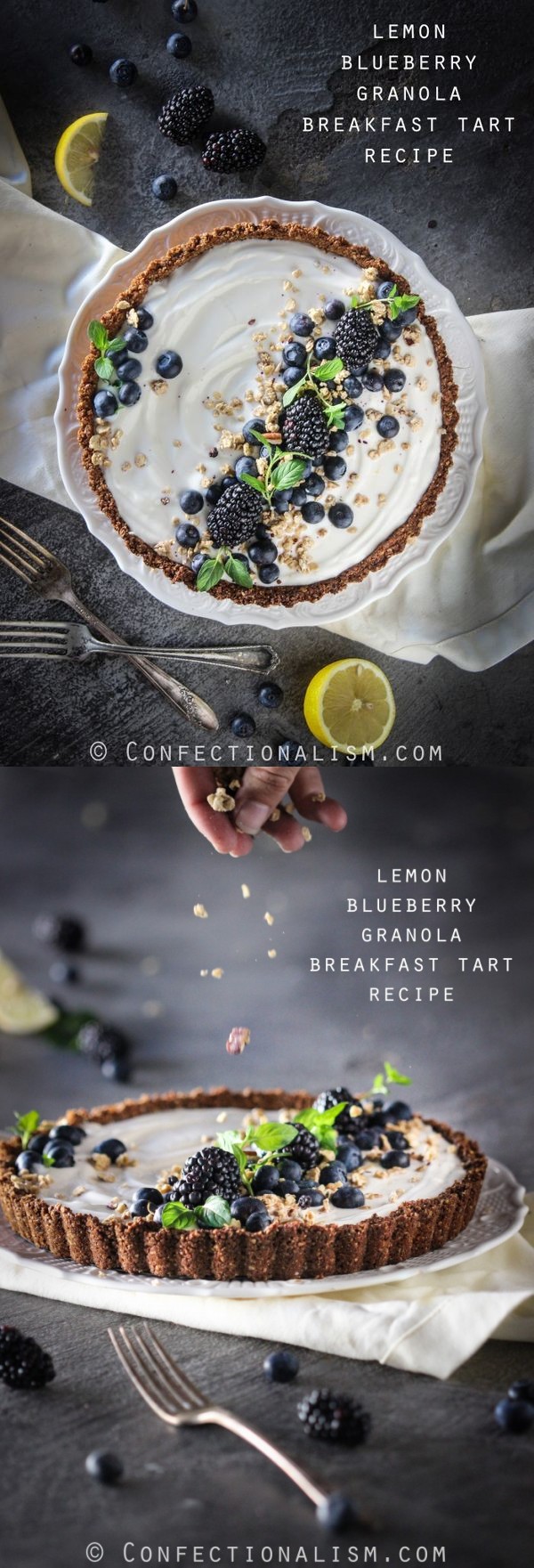 Lemon Blueberry Granola Breakfast Tart