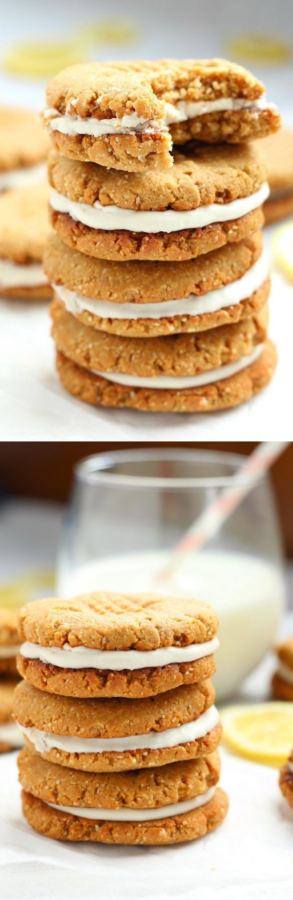 Lemon Coconut Cream Sandwich Cookies (Paleo