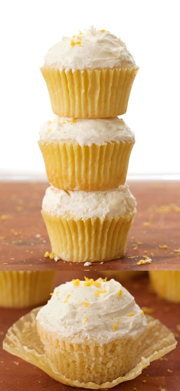 Lemon Cupcakes with Vanilla Bean Frosting