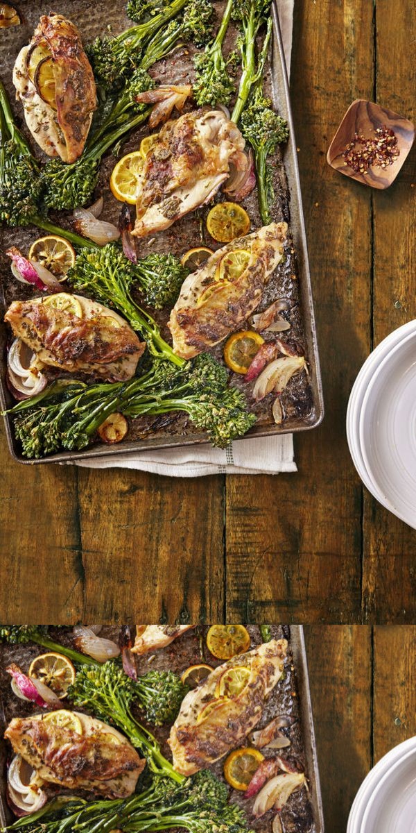 Lemon-Rosemary Chicken with Roasted Broccolini