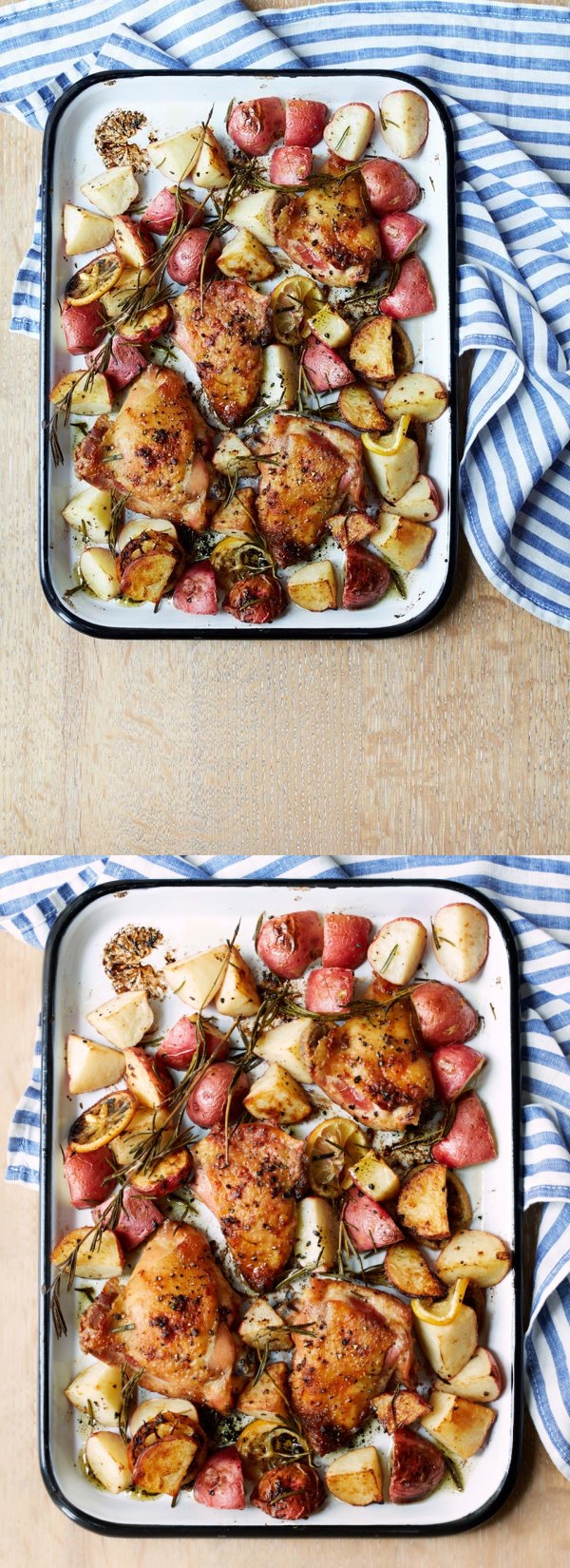 Lemon-Rosemary Roasted Chicken Thighs with Potatoes