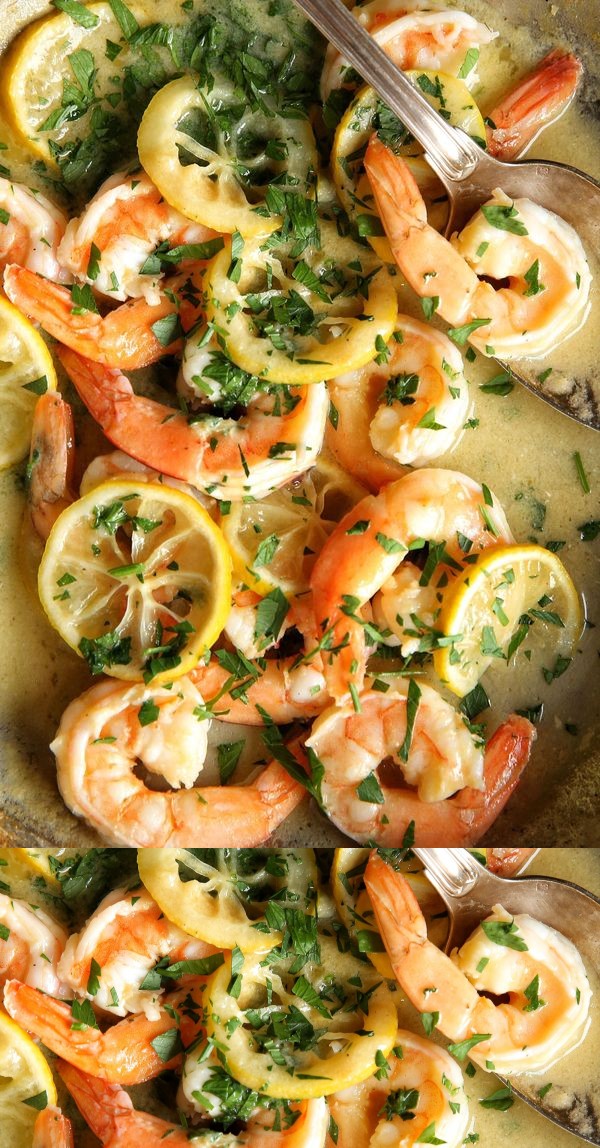 Lemon Shrimp with Garlicky Rice