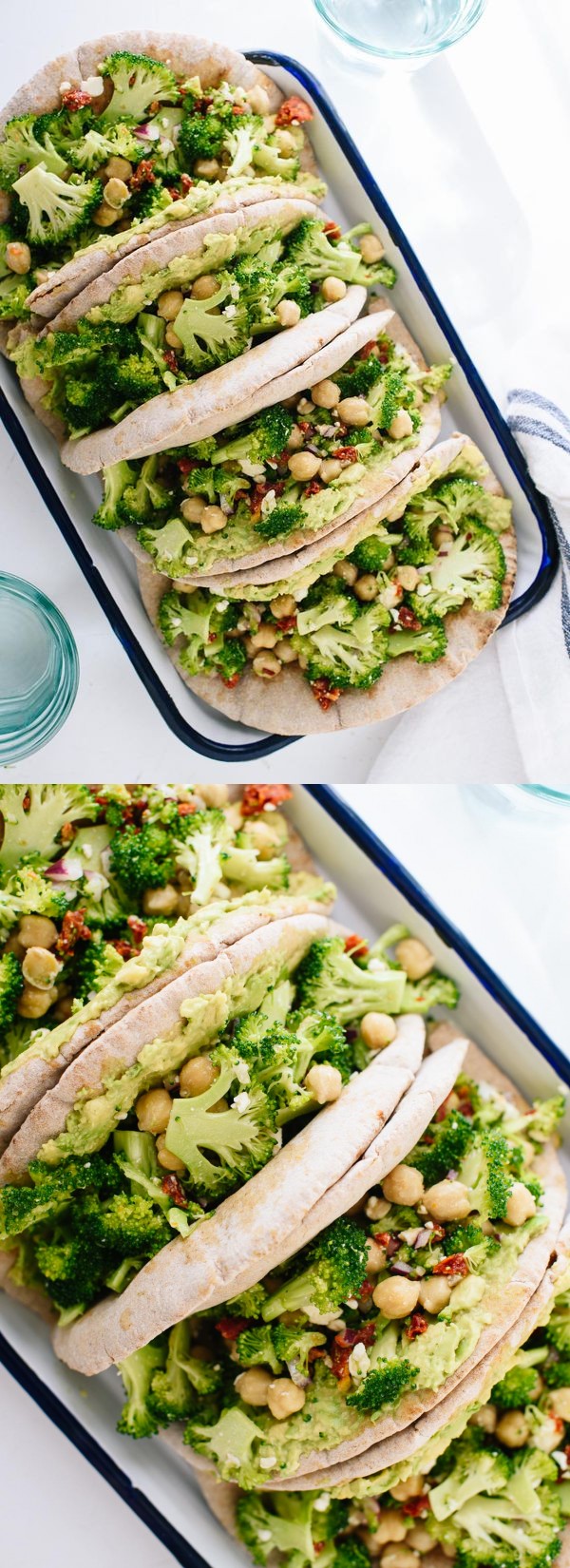 Lemony Broccoli, Chickpea & Avocado Pita Sandwiches