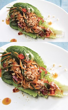 Lettuce Wraps with Smoked Trout