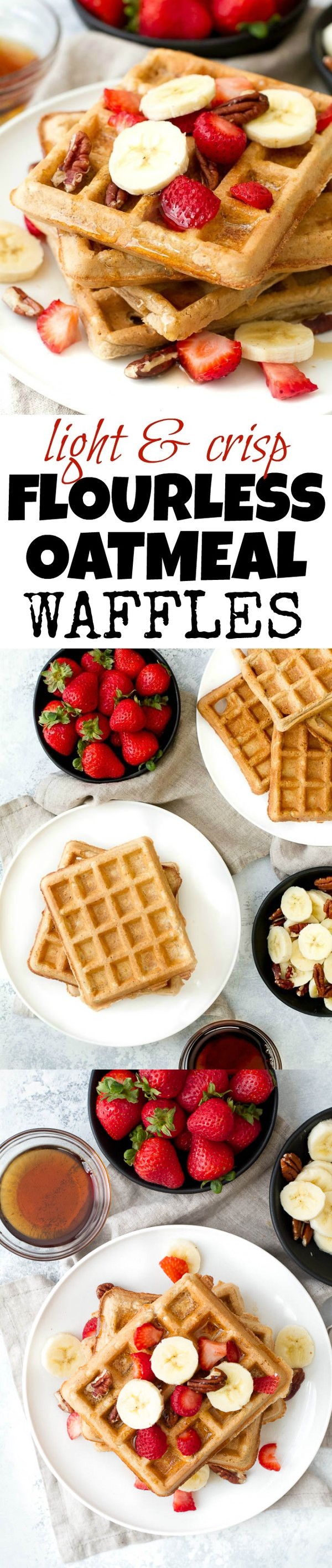 Light & Crisp Flourless Oatmeal Waffles