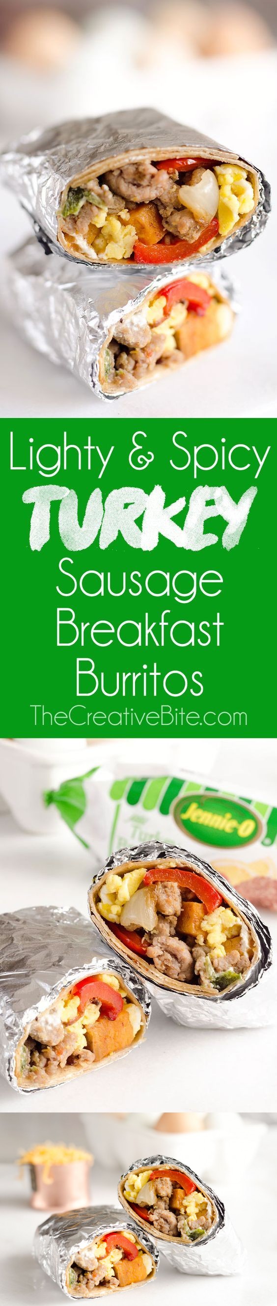 Light & Spicy Turkey Sausage Breakfast Burritos