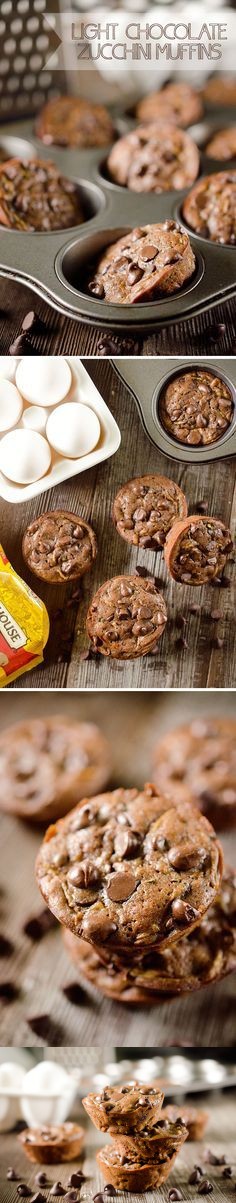 Light Chocolate Zucchini Muffins