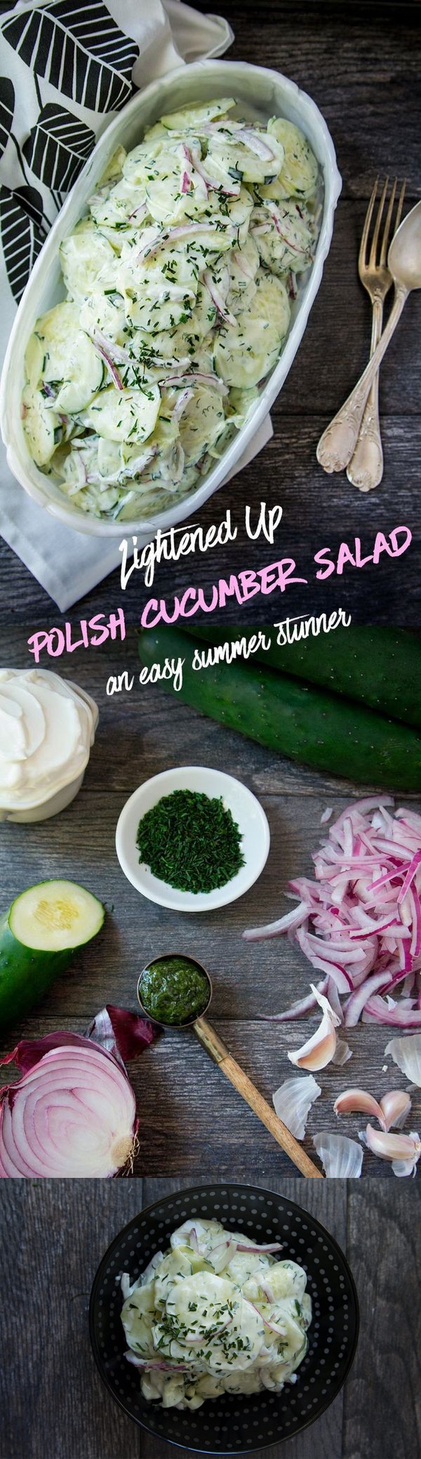 Lightened Up Polish Cucumber Salad (Mizeria